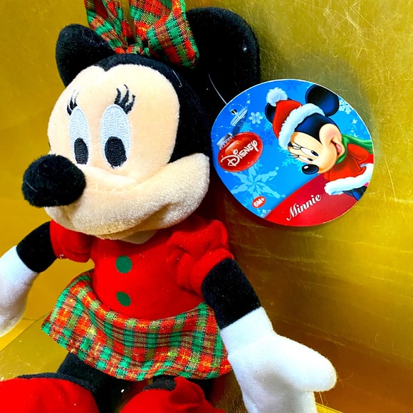DISNEY CHRISTMAS HOLIDAY MINNIE MOUSE w/SANTA HAT PLUSH ATTACHED ORIGINAL TAGS - Picture 4 of 7
